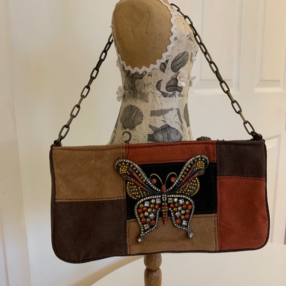 Vintage Jeanne Lottie Suede & Jeweled Purse - Picture 5 of 9